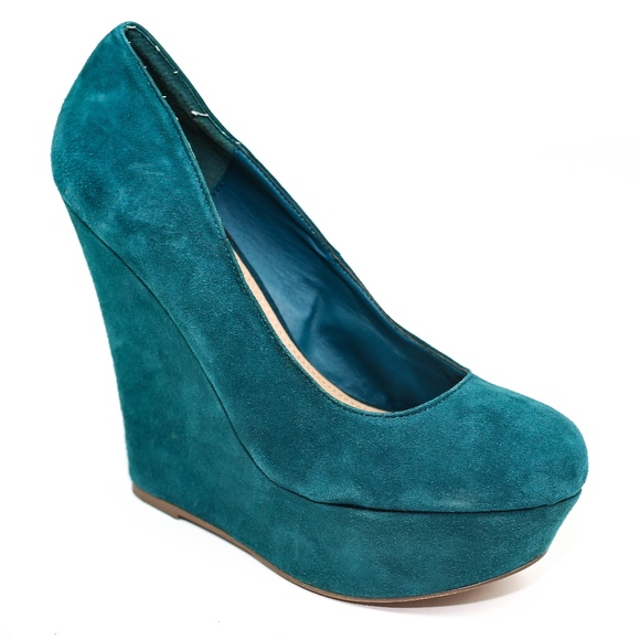 Steve Madden Shoes - Steve Madden Suede Wedges Teal
